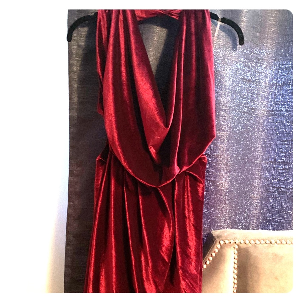 Maroon Velvet Dress